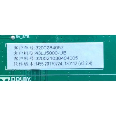 MAIN FUENTE PARA TV LG / NUMERO DE PARTE 3200284057 / TP.MS3553.PB765 / 320021030404005 / H17040810-0A01307 / DISPLAY HV430FHB-N40 / MODELO 43LJ5000-UB.CUSFLH	 - Imagen 3